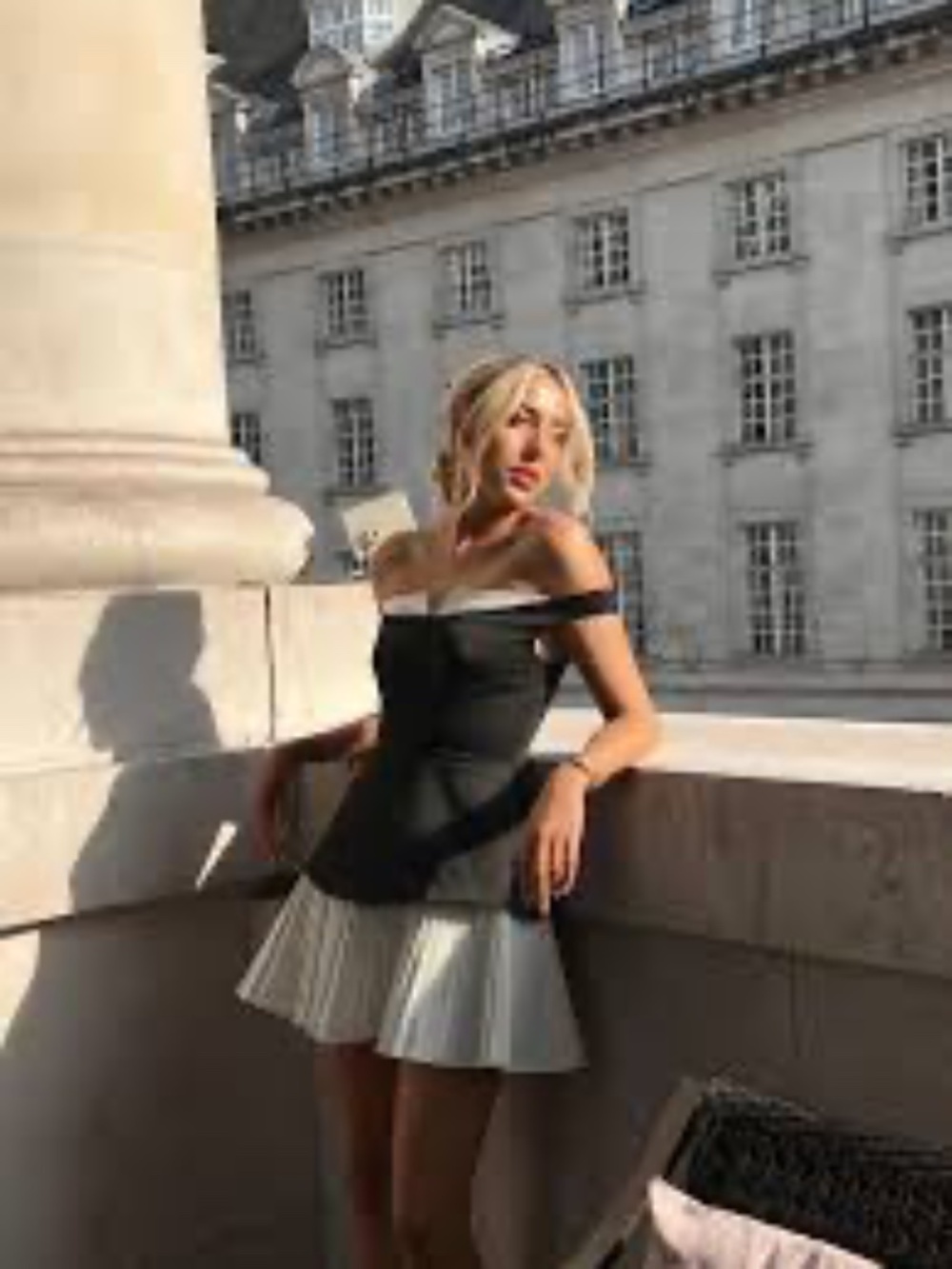Odd Muse No 1 pleated black and white dress M